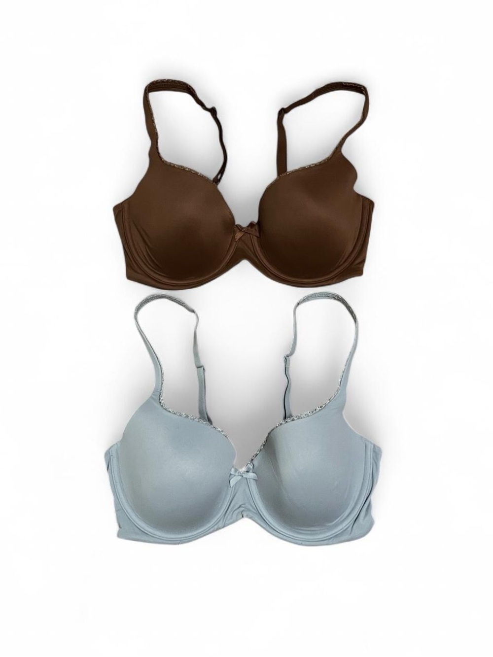 GAP Two-Pack Padded Bras in Brown and Light Gray